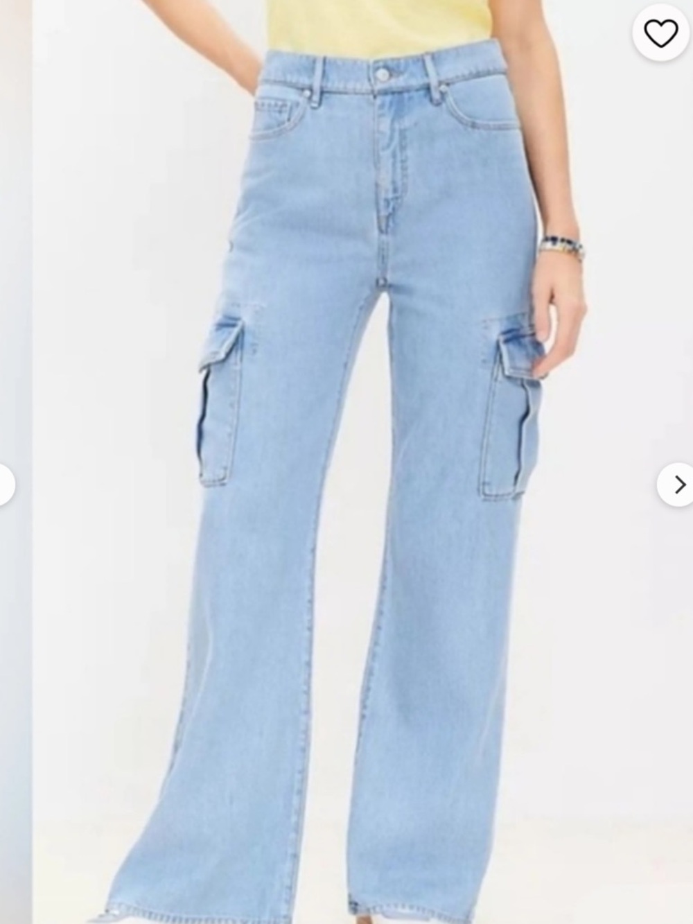 LOFT  Blue Cargo Wide-Leg Jeans for Women
